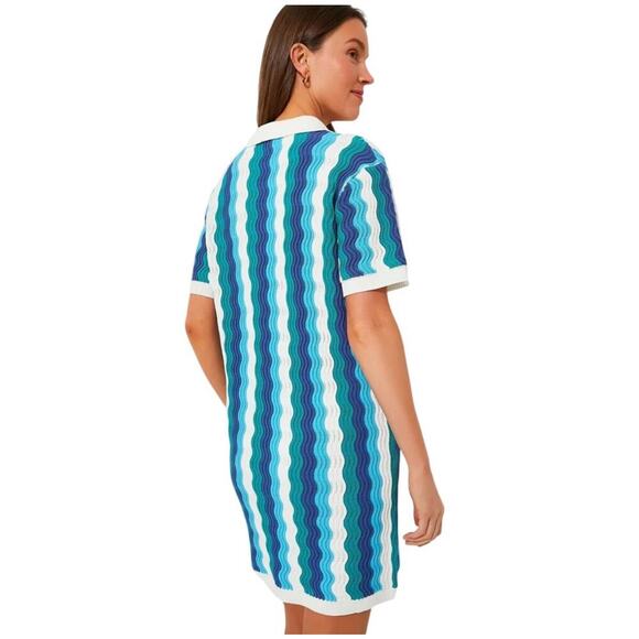 Tuckernuck Blue & Teal Wave-Print Mini Dress - Picture 3 of 11